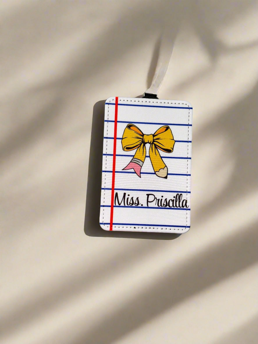 Pencil Bow ID Holder